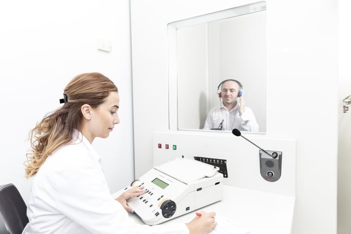 A hearing test in progress